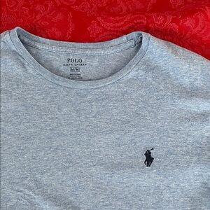 Ralph Lauren Long Sleeve T Shirt Men M Light Blue Pony Logo Cotton Crew